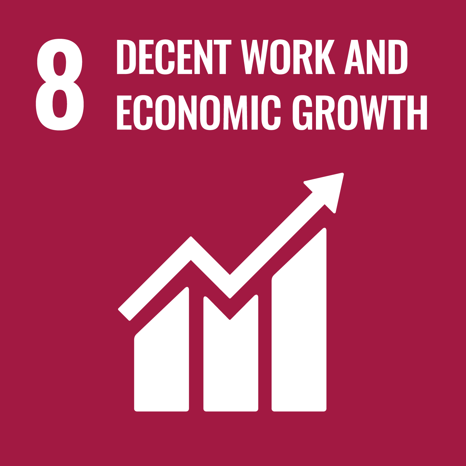 聯合國提出的17項永續發展目標中，SDG 8 合適的工作及經濟成長：促進包容且永續的經濟成長，讓每個人都有一份好工作